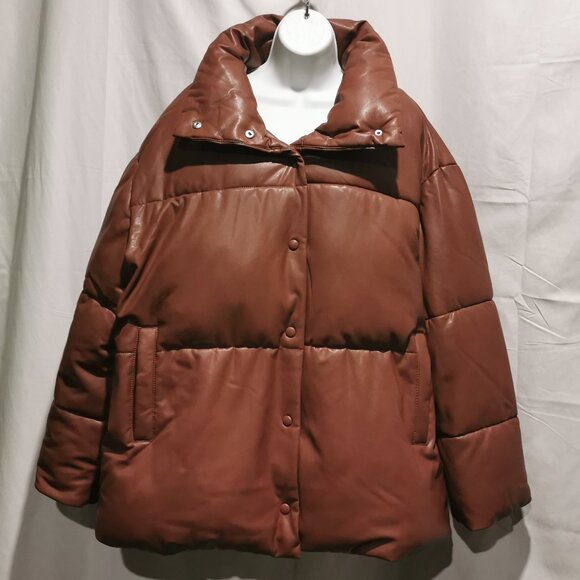 Oversized Faux Leather Puffer Size XL NWOT #146 - Picture 1 of 7